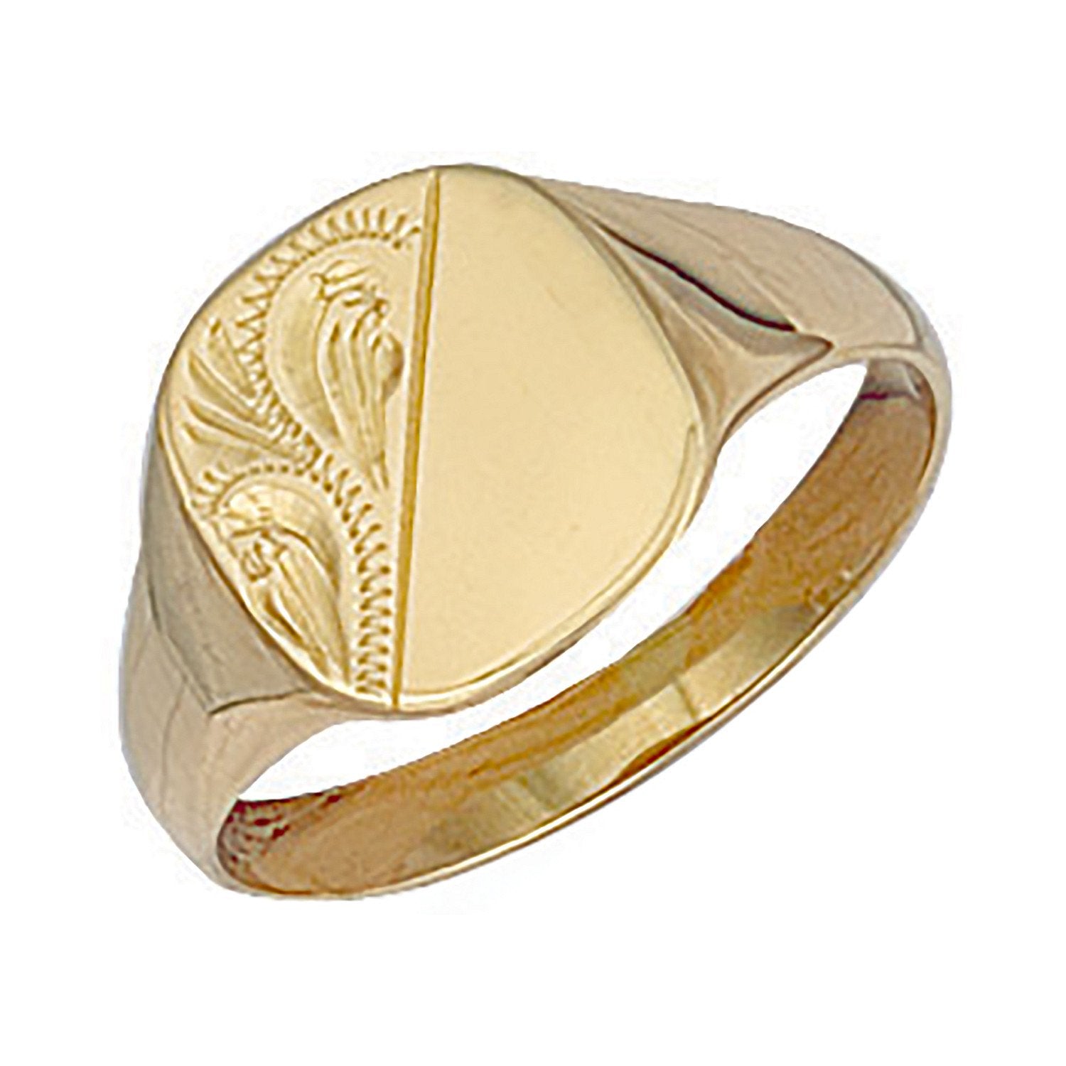 Yellow Gold Cushion Engraved Signet Ring - Fine Ring - Certified Authentic - Swiss Made – Luxury Jewellery by Imperial